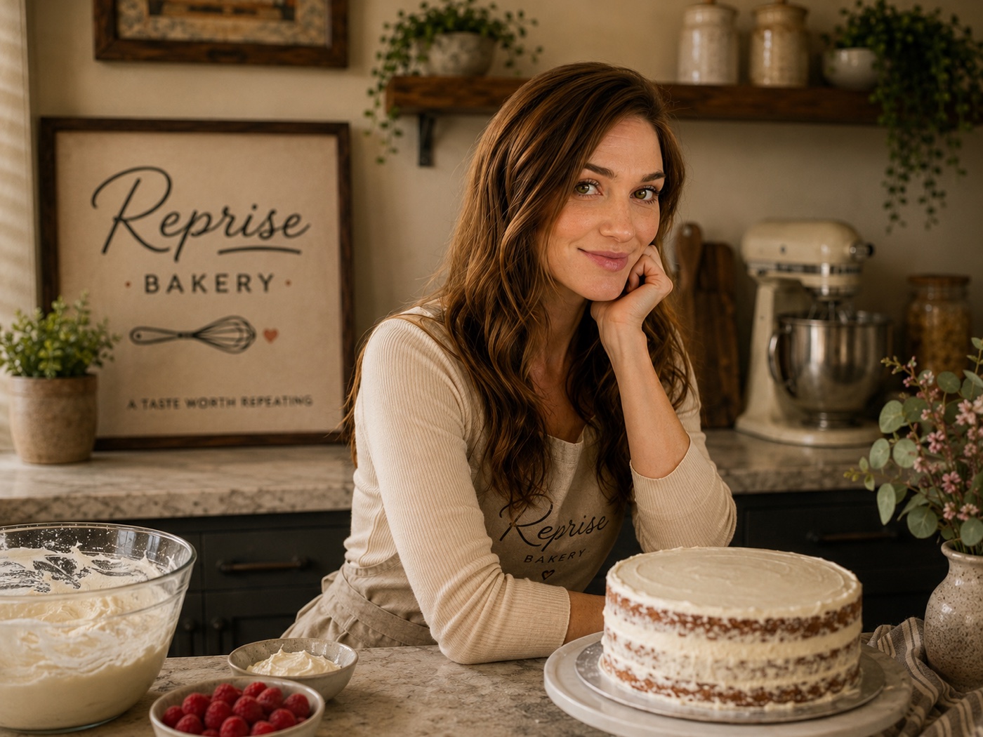 Jamie in the Reprise Bakery kitchen